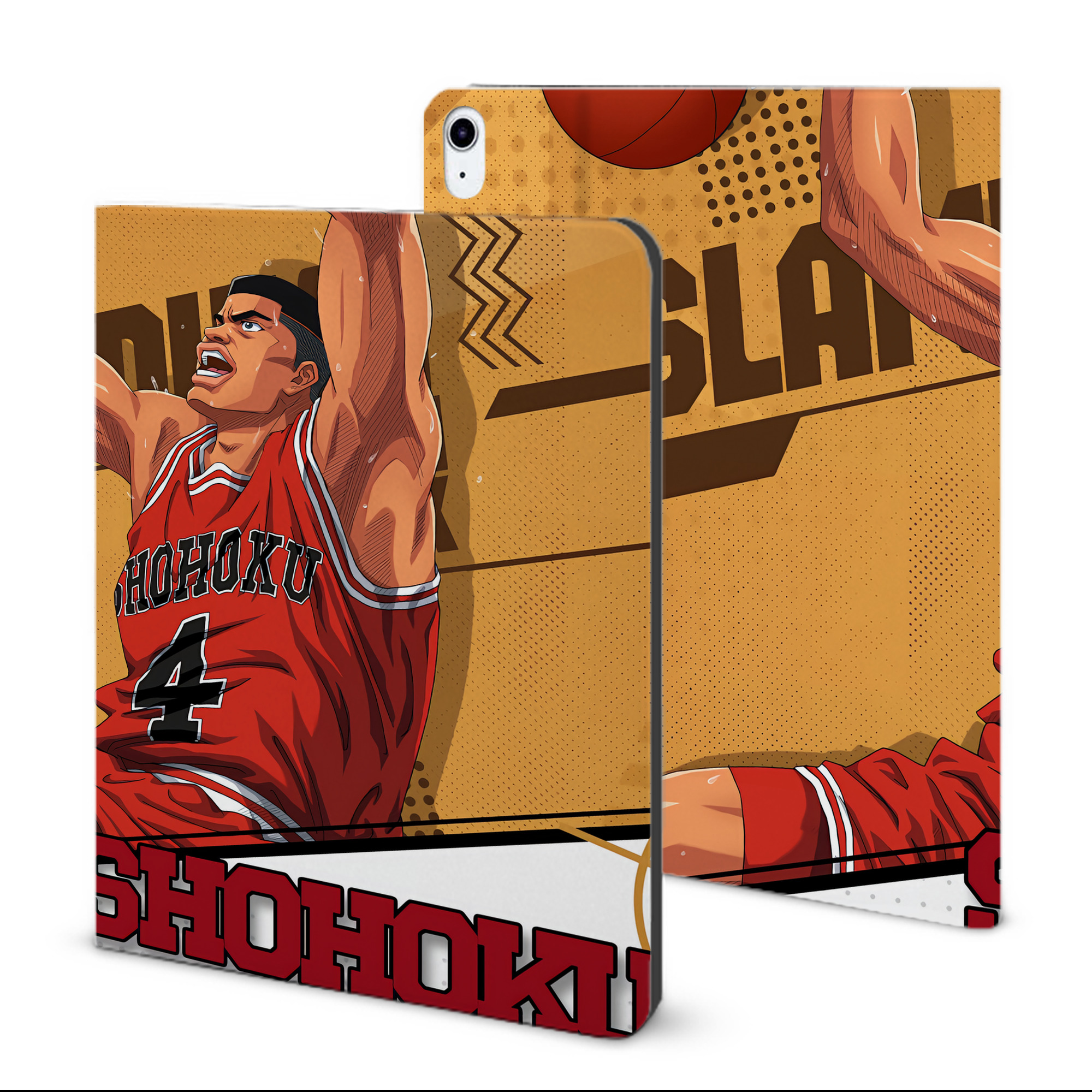 （画像用） SLAM DUNK／スラムダンク IPad ケース ブック型 PUレザー TPU 耐衝撃 軽量 薄型 ペン収納なし 全面保護 IPad 各モデル対応